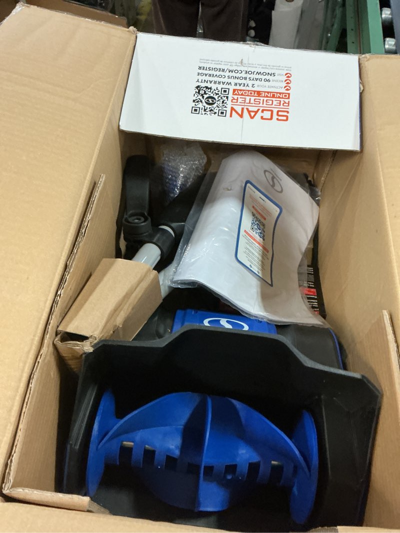 Condition photo showing As Is for Snow Joe 320E Electric Snow Shovel | 10-Inch | 8-Amp, Blue