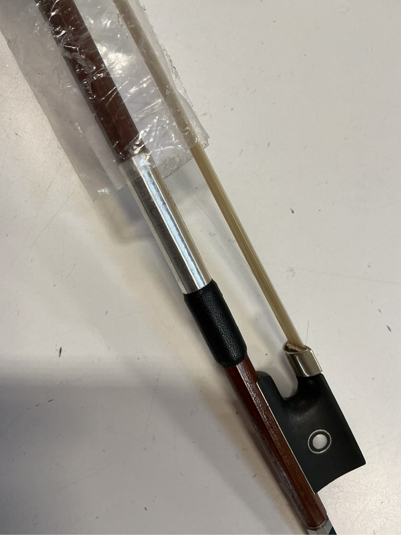 Condition photo showing As Is for MI&VI NB-510 Brazilwood Violin Bow (3/4 Size) with Ebony Frog | Octagonal Silver Mount | Well Balanced | Light Weight | Real Mongolian Horse Hair - MIVI Music