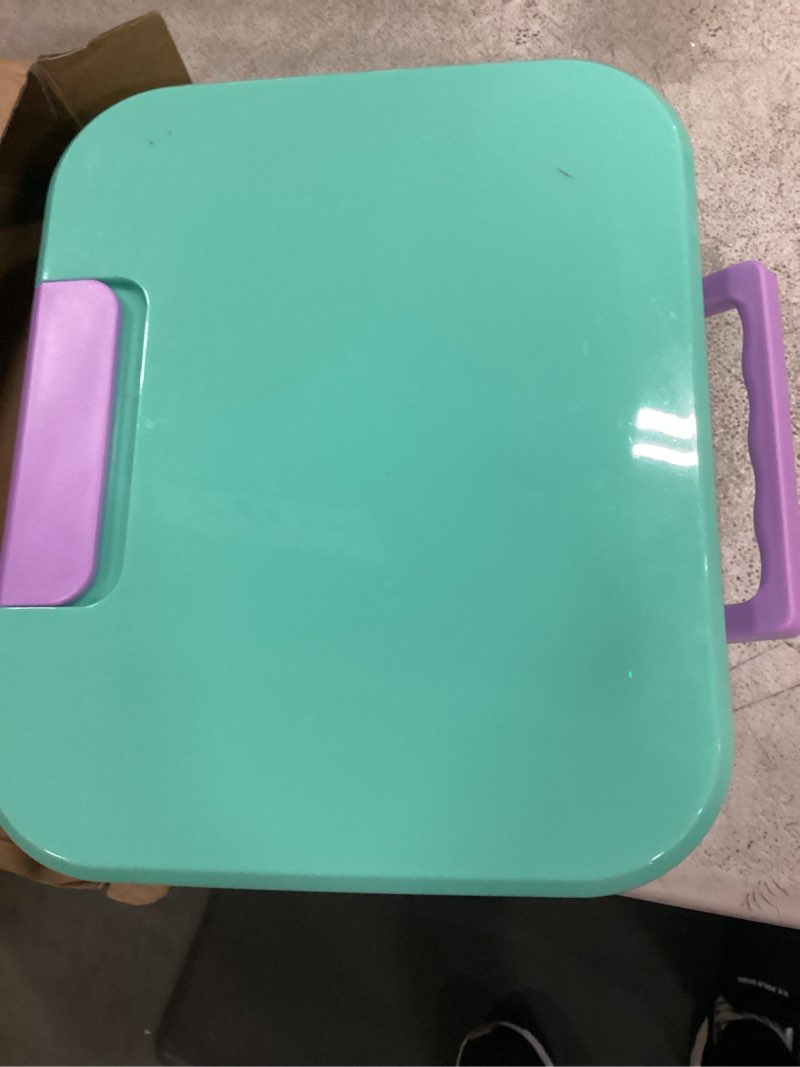 Condition photo showing Good Condition for bento lunch box for kids, 3 compartment 304 stainless steel food container with handle & spork, kids lunch box fits ice pack, bpa-free, green