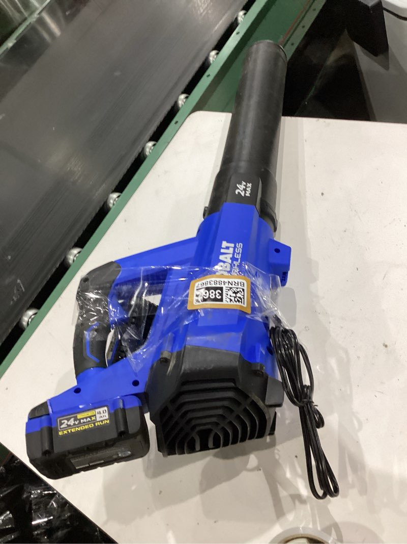 Condition photo showing Good Condition for kobalt 24-volt 410-cfm 100-mph battery handheld leaf blower battery included charger 