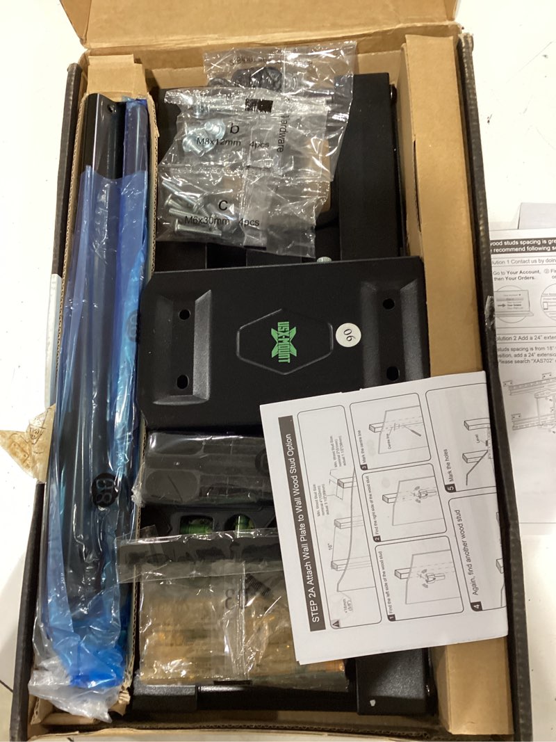 Condition photo showing Good Condition for full motion tv wall mount for most 37"-84" flat screen tv, swivel or tilt tv wall bracket with dual articulating arms, for 12"-16" wood studs, max vesa 600x400mm, load 120 lbs by usx mount 37-84 inch, 120 lb