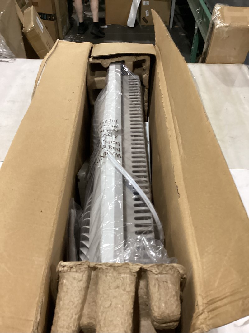 Condition photo showing Good Condition for bionaire window fan with reversible airflow blades – 3-speed settings, programmable thermostat, led display, remote control, fits 24–36" windows, no assembly required white 2 blades electronic control with lcd screen window fan