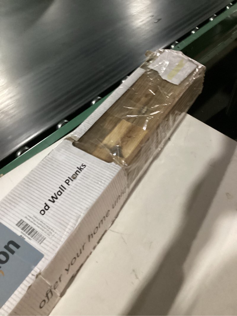 Condition photo showing New/Like New for SMARTSTANDARD 2 Pack 106" x 20.5" Wood Slat Wall Panels, Soundproof Wooden Wall Panels, Acoustic Wood Panels for Wall, 3D Fluted Wood Panels for Interior Wall Decor, Classic Oak 106" x 41" Classic Oak