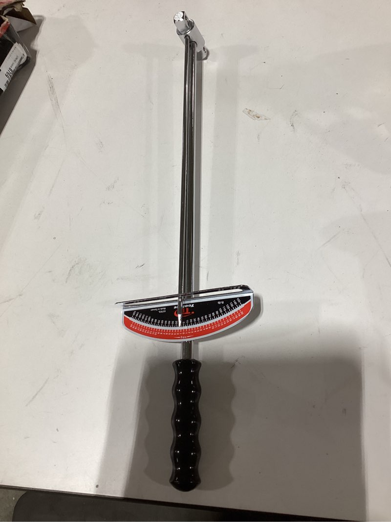 Condition photo showing As Is for Tooluxe 03703L Dual Drive Beam Style Torque Wrench | 3/8” & ½” Drives | 17” Length | 0-150 Ft-Lbs | SAE | Premium Steel Alloy (Pack of 1) Incomplete 