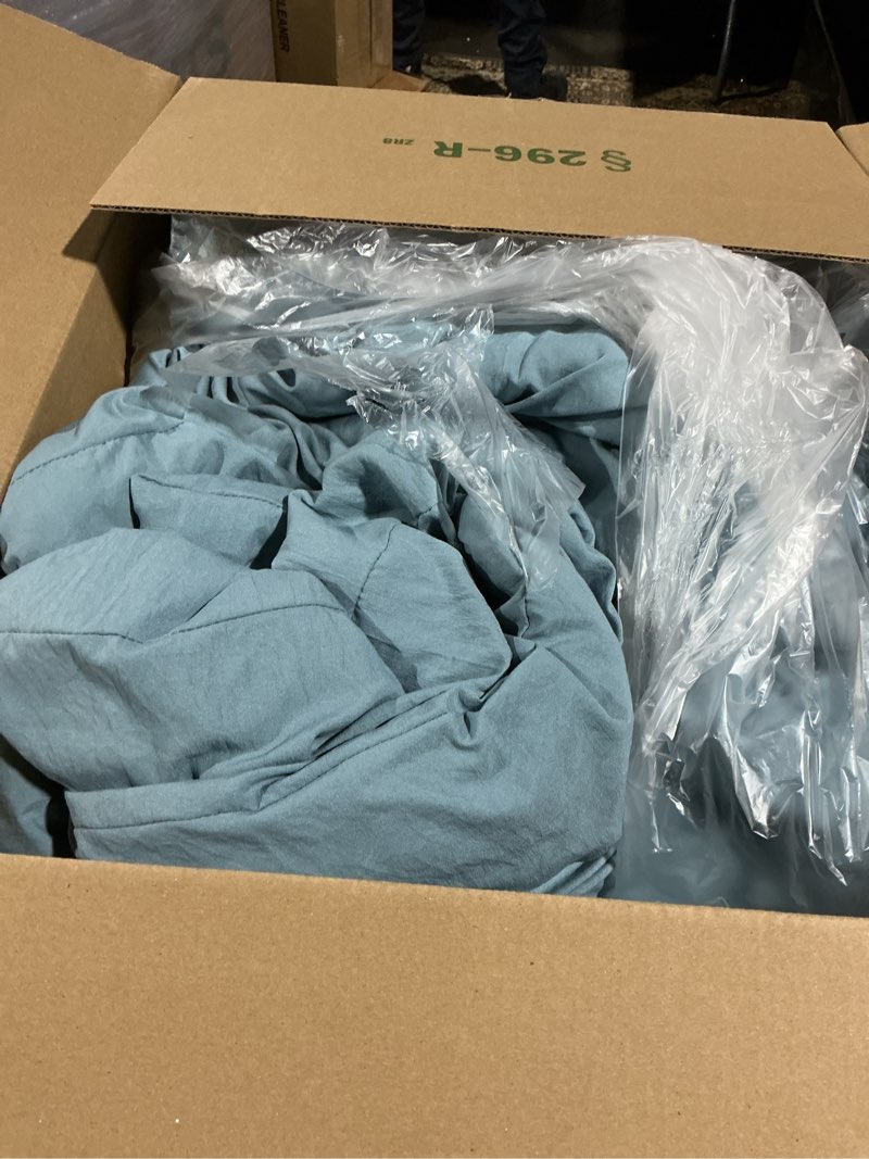 Condition photo showing As Is for Bedsure King Comforter Set, Dusty Blue Soft Prewashed Bedding for All Seasons, 1 Pieces GentleSoft™ Bed Set, 1 Lightweight Comforter (104\"x90\") and 2 Pillowcases (20\"x36\") King(104\"x90\") 15 - Dusty Blue