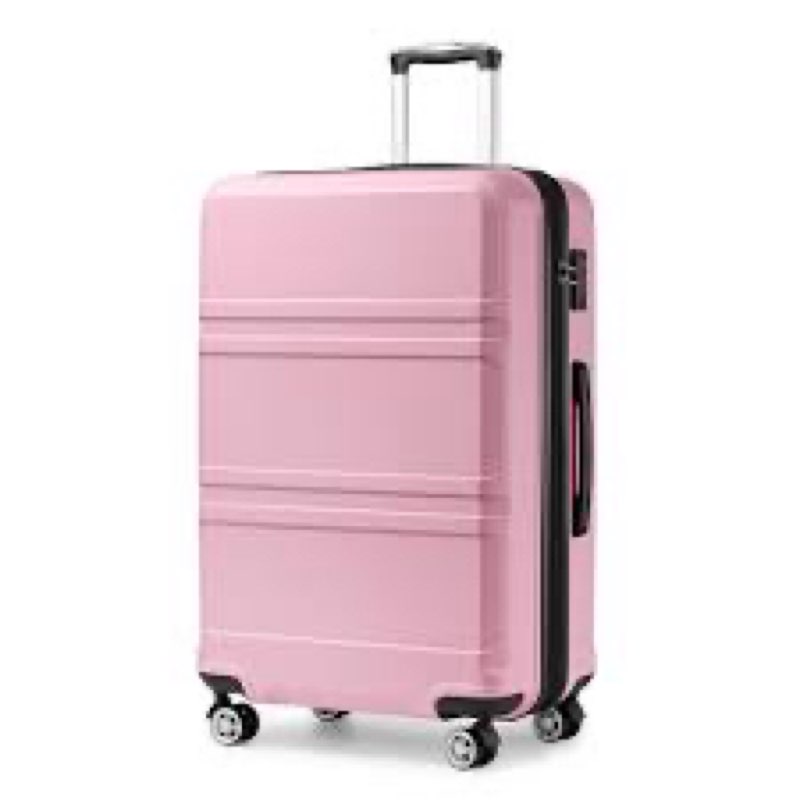 kono 28 inch luggage expandable suitcase lightweight with spinner wheels tsa lock hardside large checked luggage durable rolling suitcase large 28-inch pink