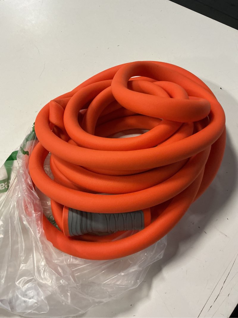 Condition photo showing Good Condition for yamatic heavy duty garden hose 5/8 in x 20 ft with swivel fitting, super flexible water hose, all-weather, lightweight, burst 600 psi orange 20' (feet) male to female with swivel