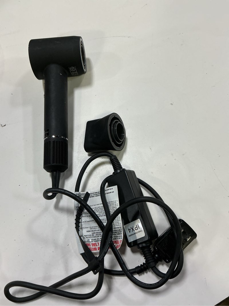 Condition photo showing As Is for Hair Dryer, 150000 RPM High-Speed Brushless Motor Negative Ionic Blow Dryer for Fast Drying, Low Noise Thermo-Control Hair-Dryer-with-Diffuser and Nozzle Black
