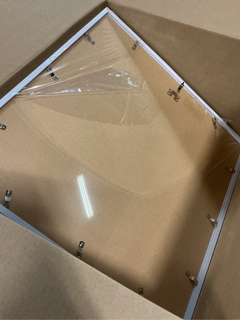 Condition photo showing Good Condition for 20x20 picture frame set of 5, white square photo frames high transparent wall gallery desktop horizontal vertical for canvas collage photo poster certificate 20 x 20 inches white 20x20-5pack