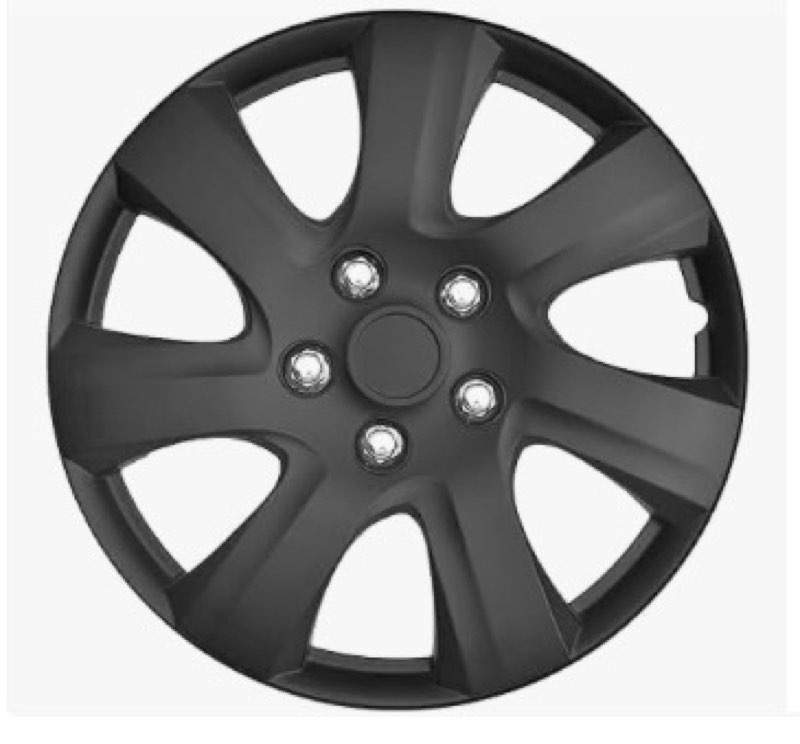 BDK Auto KT-1021-16-MBK: Hub Cap/Matte Black 16"