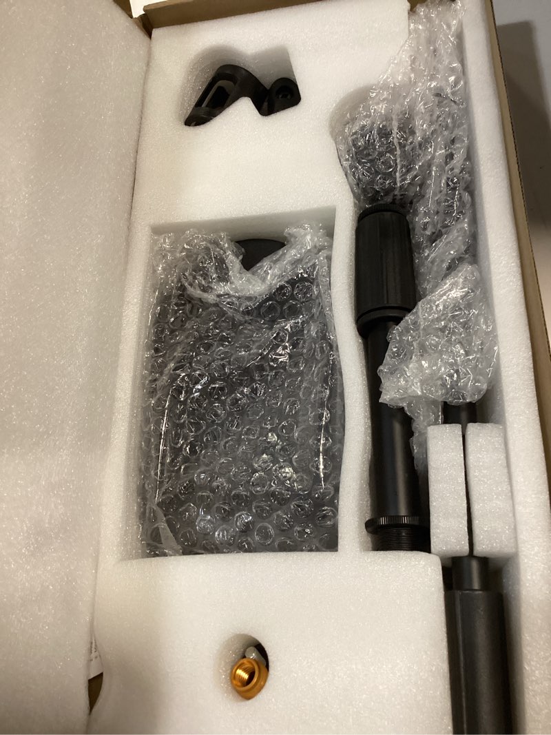 Condition photo showing New/Like New for innogear adjustable desk microphone stand, weighted base with soft grip twist clutch, boom arm, 3/8/'' and 5/8/'' threaded mounts for blue yeti and blue snowball, kick drums, guitar amps, black 1