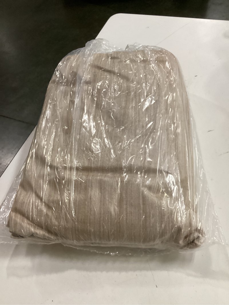 Condition photo showing As Is for raw silk room darkening curtain, 48x96, sand (single panel)