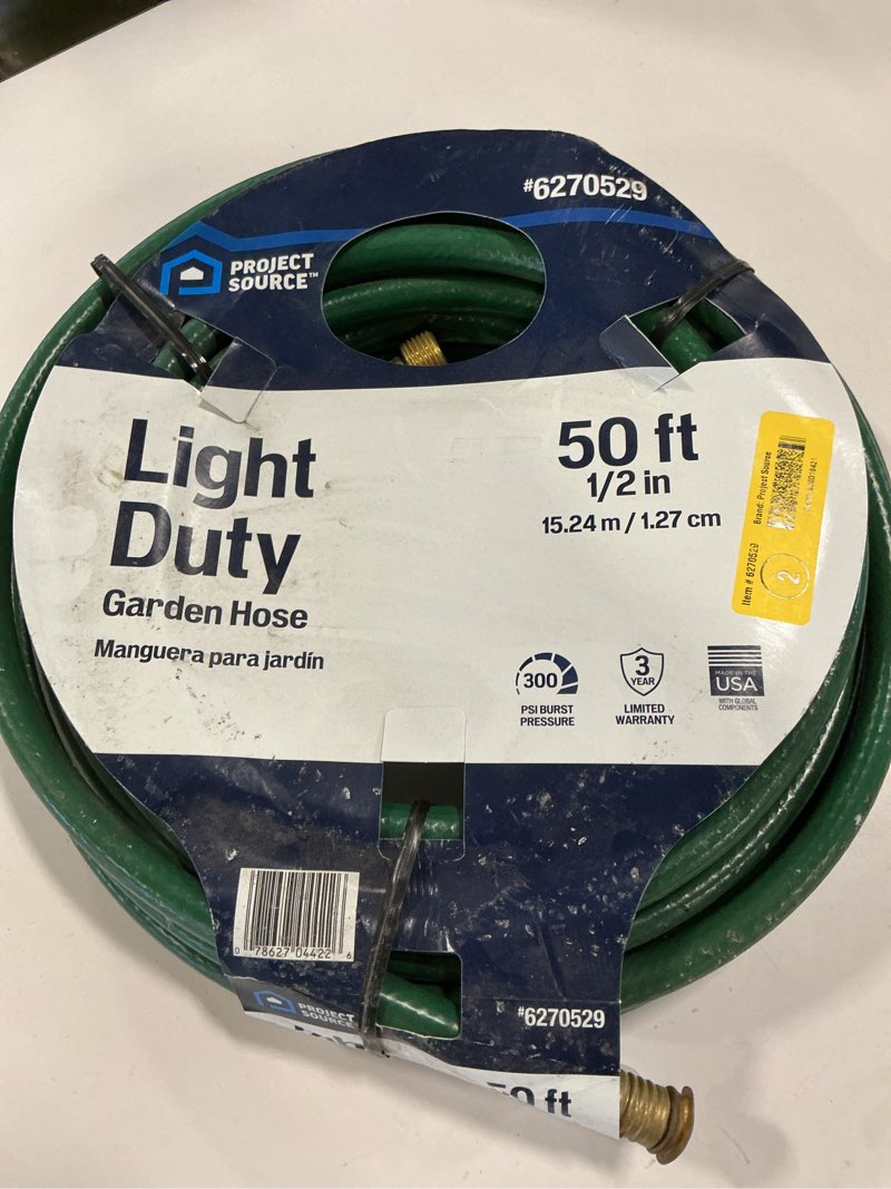 Condition photo showing Good Condition for Project Source 1/2-in x 50-ft Light -Duty Vinyl Green Hose in the Garden