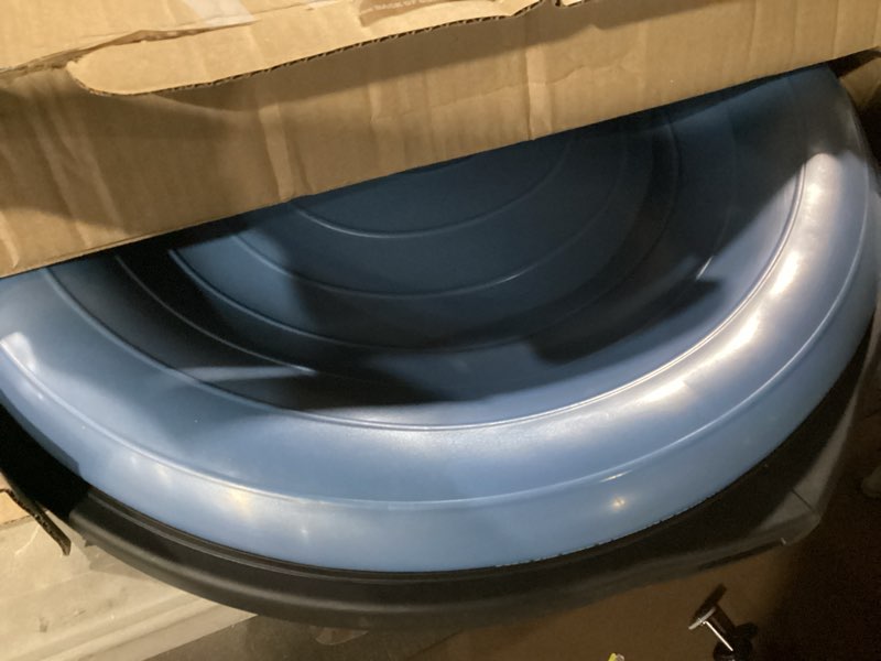 Condition photo showing Good Condition for Bosu Balance Ball Exercise Trainer, Home Gym Equipment w/ Guided Workouts & Pump, 26", Blue - Inflatable Fitness Platform for Strength Training, Standing, Balancing, and Core Workout Light Blue/Black