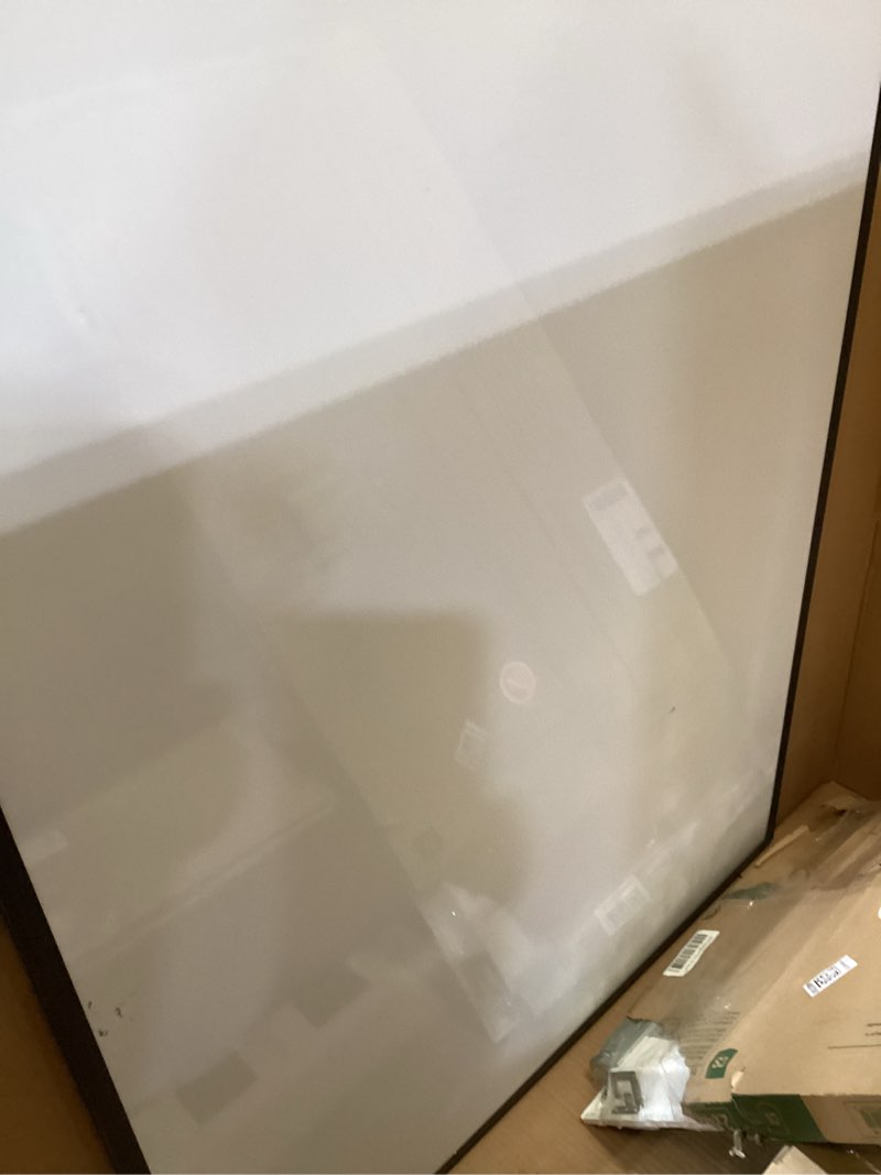 Condition photo showing As Is for viz-pro magnetic dry erase white board, 48 x 36 inches, black aluminium frame 48"w x 36"h