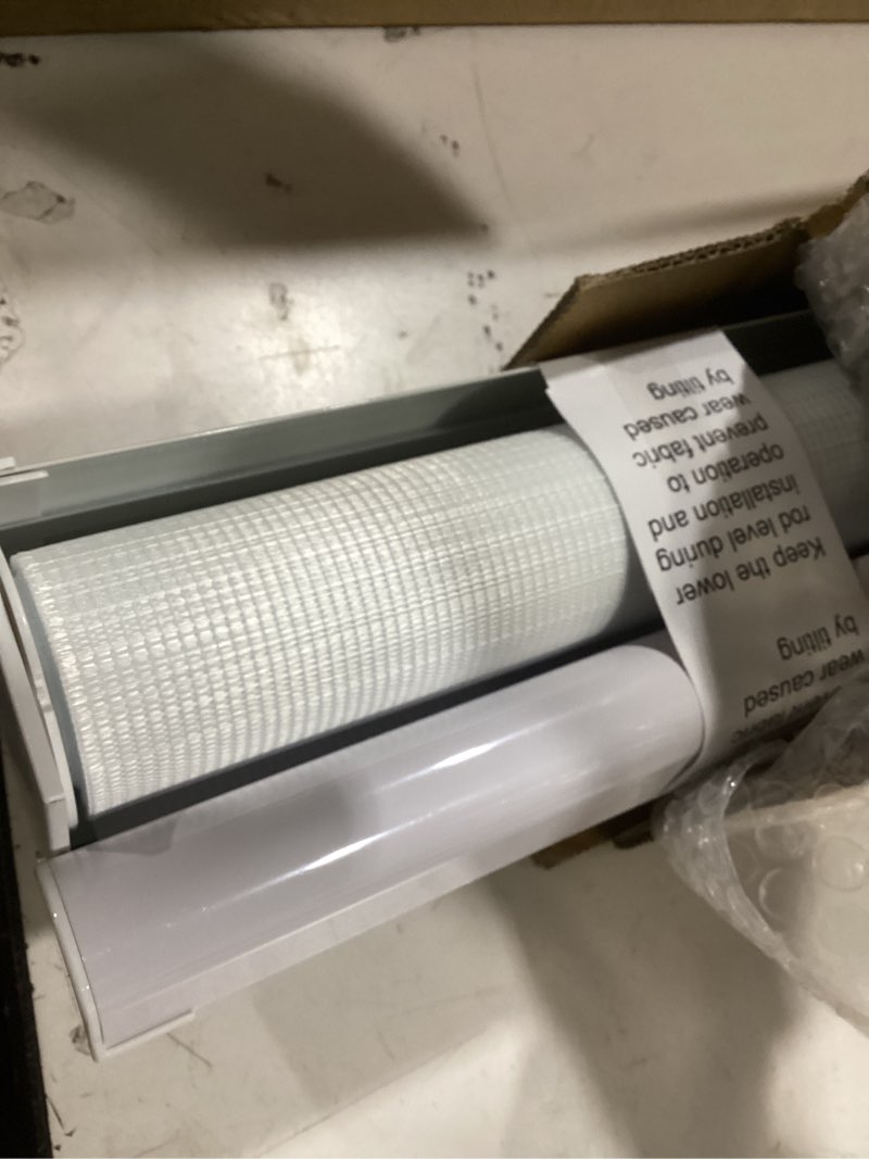 Condition photo showing Good Condition for SEEYE Cordless Zebra Blinds for Window, French Door Blinds Free-Stop Roller Window Shades with Valance 20" W x 90" H, Light Filtering Window Treatment Sheer Blinds & Shades Easy to Install, White