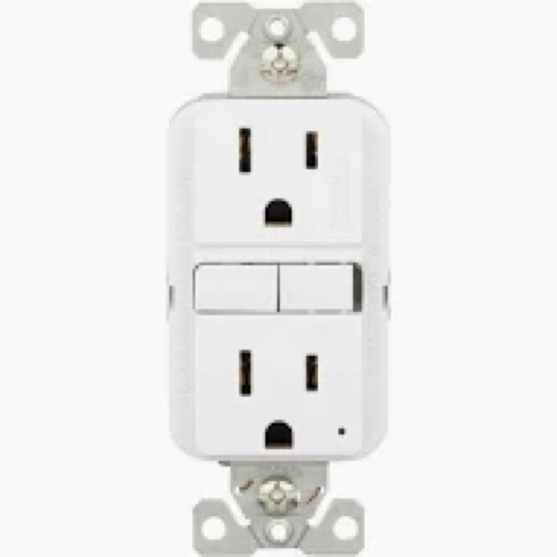 eaton 15-amp 125-volt gfci residential decorator outlet, light