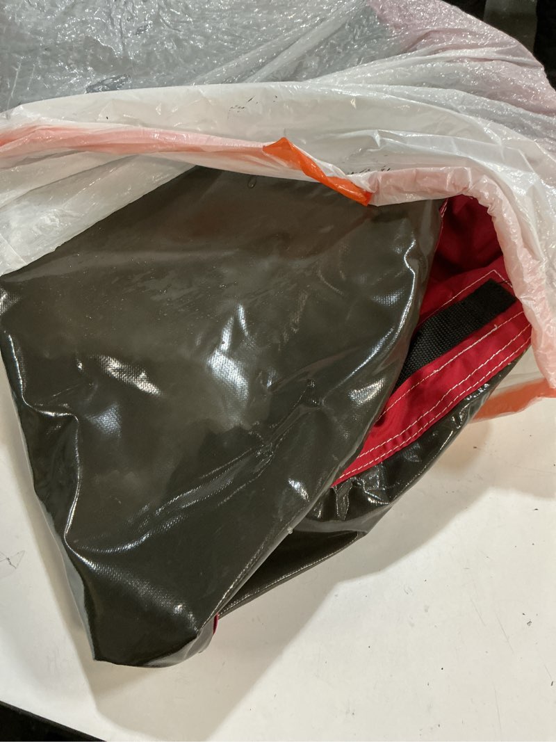 Condition photo showing As Is for QPAU Snow Tube with Premium Canvas Cover for Kids and Adults, 48'' Inflatable Heavy Duty Snow Tube Made by Thickened Bottom, Sled Winter Outdoor Fun Toys for Children Boys Girls Red