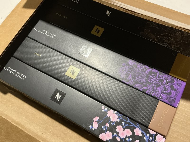 Condition photo showing Good Condition for Nespresso Capsules Original, Variety Pack, Mild, Medium, Dark Roast Espresso Coffee, 50 Count Espresso Coffee Pods, Brews 1.35 oz