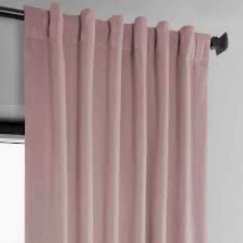HPD Half Price Drapes VPYC-161207-108 Plush Velvet Curtain (1 Panel), 50 X 108, Ballet Pink