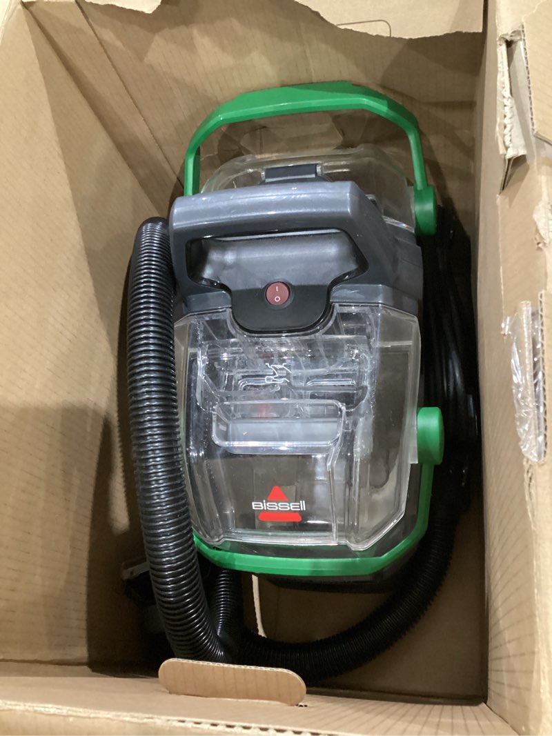 Condition photo showing As Is for bissell little green pet pro portable carpet and upholstery deep cleaner, car/auto detailer with self-cleaning tough stain, pet hair removal, crevice tool (3909) little green pro