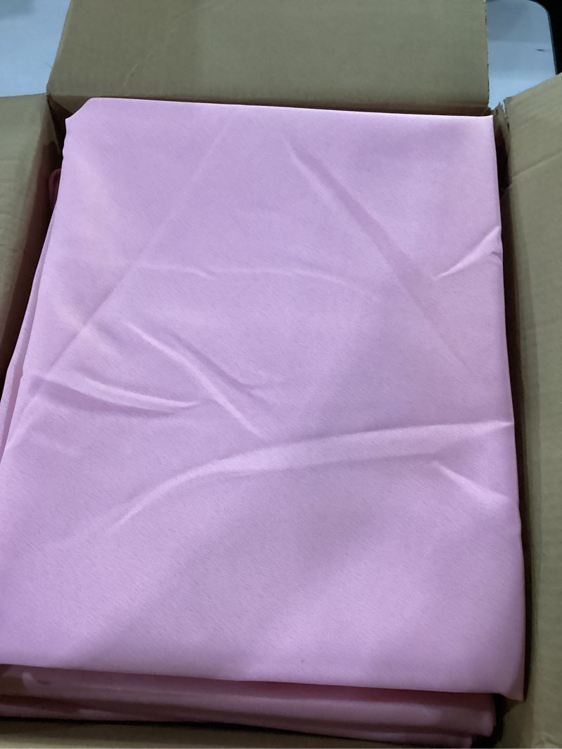 Condition photo showing New/Like New for pink round tablecloths, 90 inches, stain-resistant polyester for 4-5 ft round tables - washable table covers for weddings, banquets, birthday parties, events pink 90 in, 10 pack