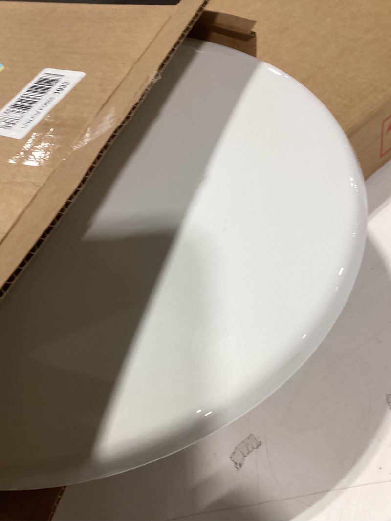 Condition photo showing As Is for Little2Big Toilet Seat with Built-In Potty Training Seat, Slow Close, Durable Plastic, Made in USA, ROUND, White