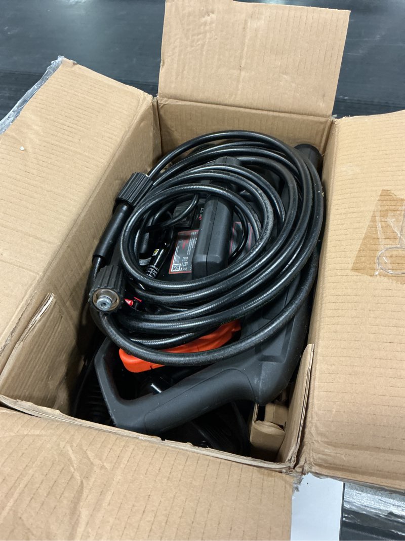 Condition photo showing As Is for SENIX 13 Amp Electric Pressure Washer - 2100 PSI MAX, 1.2 GPM, Compact with Foam Cannon, Spray Gun, 20-ft Hose, Turbo Nozzle, and 15° Spray Nozzles - Perfect for Cars and Driveways 1700PSI-1.2GPM