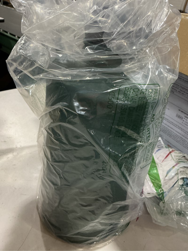 Condition photo showing As Is for bjpkpk 1 gallon water bottle with straw lid, 128oz large, stainless steel water bottles with 3 lids and paracord strap, double wall vacuum metal water jug, army green army green 128 ounces