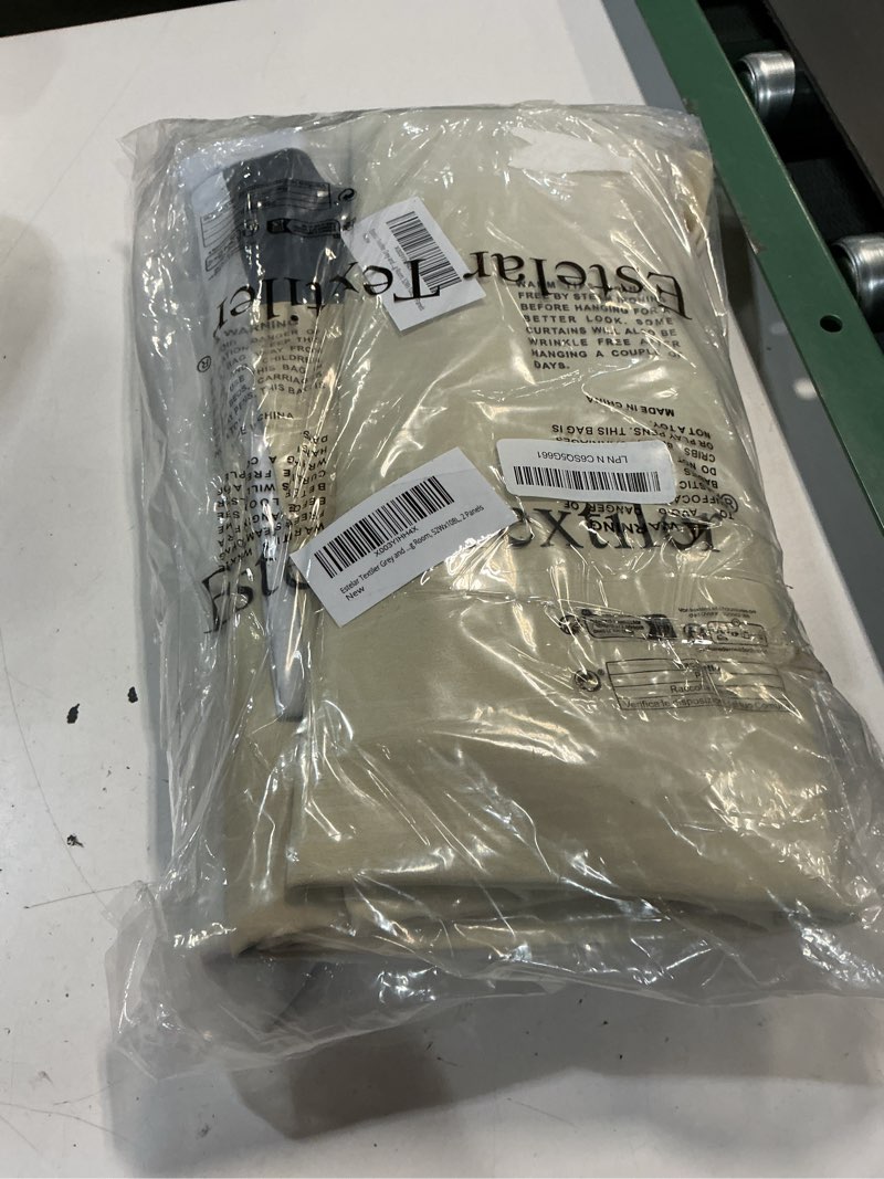 Condition photo showing New/Like New for estelar textiler grey and grayish white blackout curtains 108 inches long, thermal insulated drapes for bedroom, full light blocking energy saving long curtains for living room, 52wx108l, 2 panels 52"w x 108"l (pack of 2) grey and greyish white