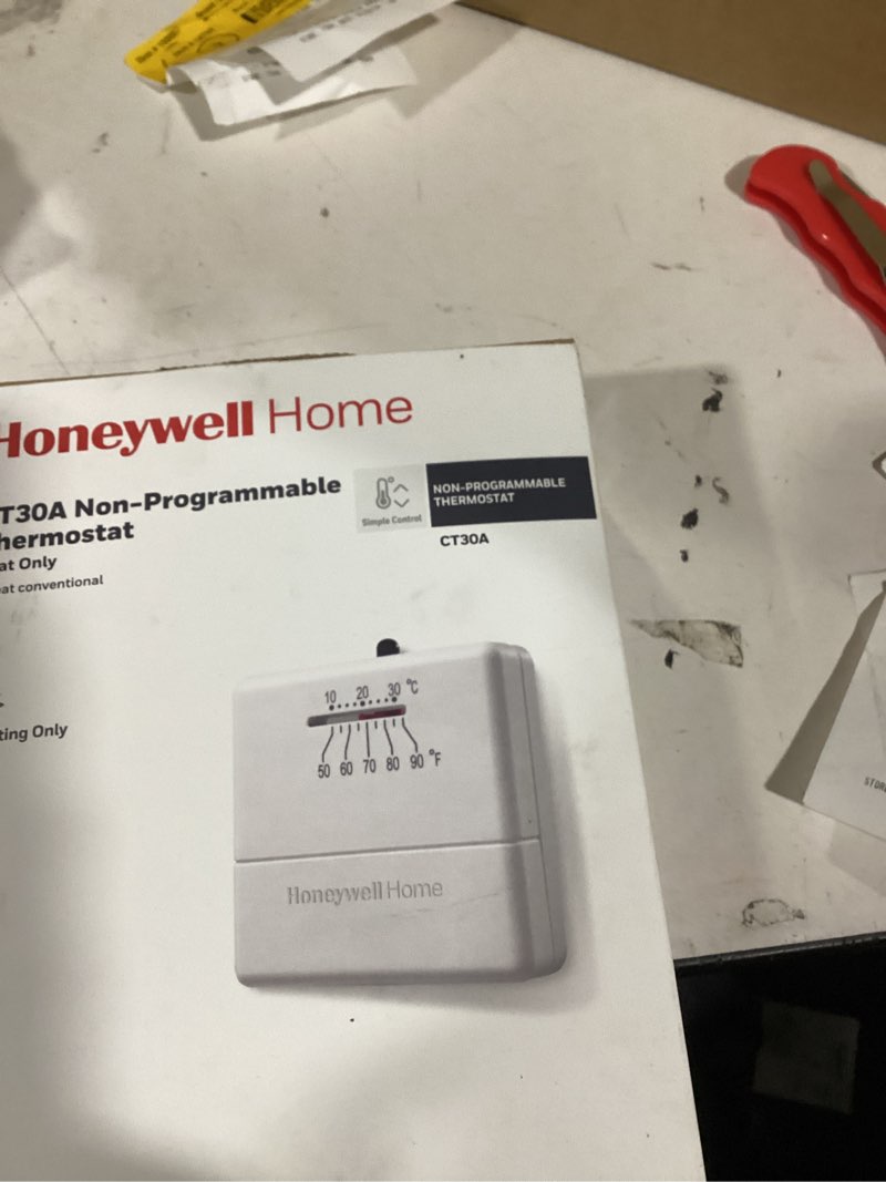 Condition photo showing As Is for Honeywell Home CT30A Heat Only 24-Volt Mechanical Non-Programmable Thermostat