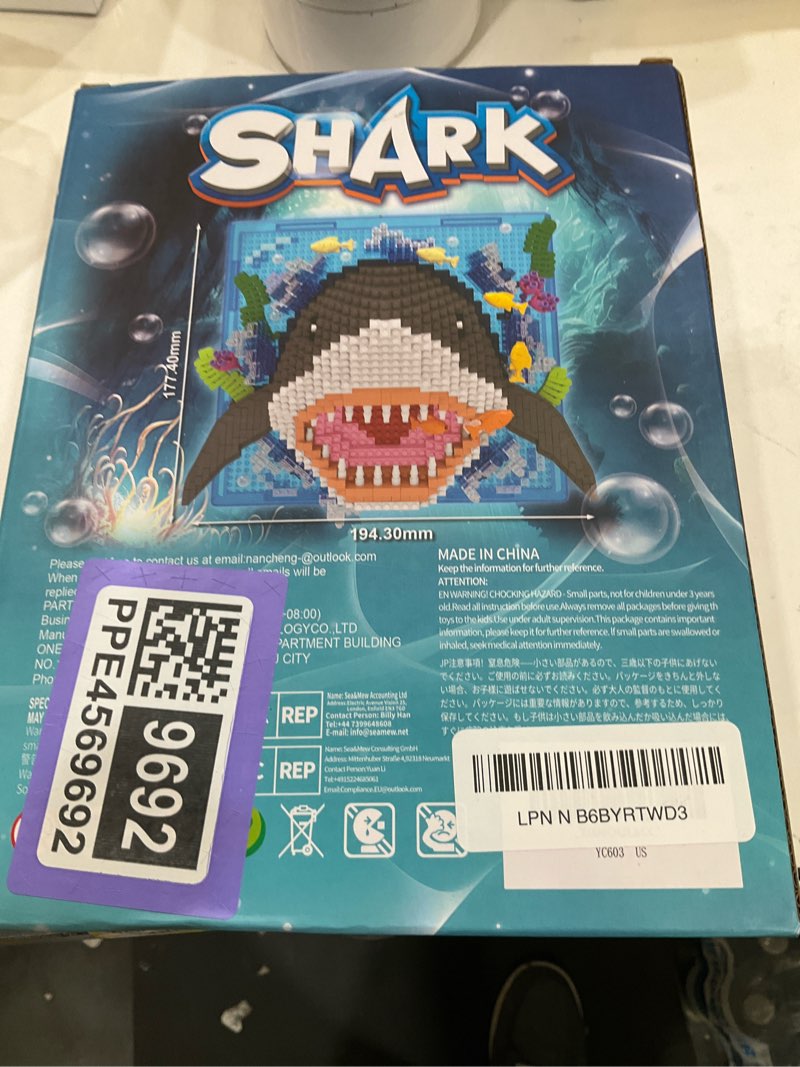 Condition photo showing New/Like New for Shark Animal 3D Wall Art Micro Mini Building Blocks Set, Unique Home Wall Decor or Table Display, No Compatible with Lego, Ideal Gift Toy for Adults & Boys Girls 14+ (1644 PCS)