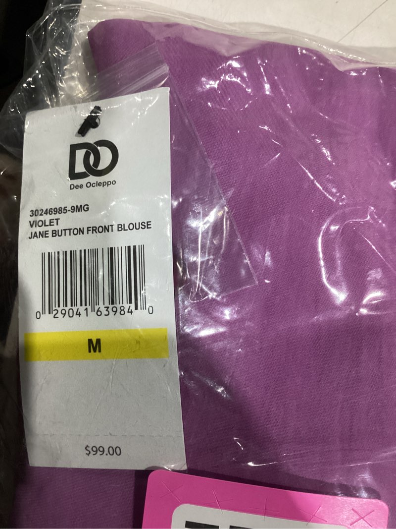 Condition photo showing Good Condition for DEE OCLEPPO Womens Jane Long Sleeve Button Front Blouse Standard Medium Violet