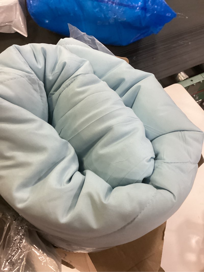 Condition photo showing Good Condition for Bedsure Queen Comforter Set - 7 Pieces Reversible Sky Blue Bedding, Queen Size Bed Set for All Seasons, Bed in a Bag with Down Alternative Comforter, Sheets, Pillowcases & Shams Queen 20 - Sky Blue