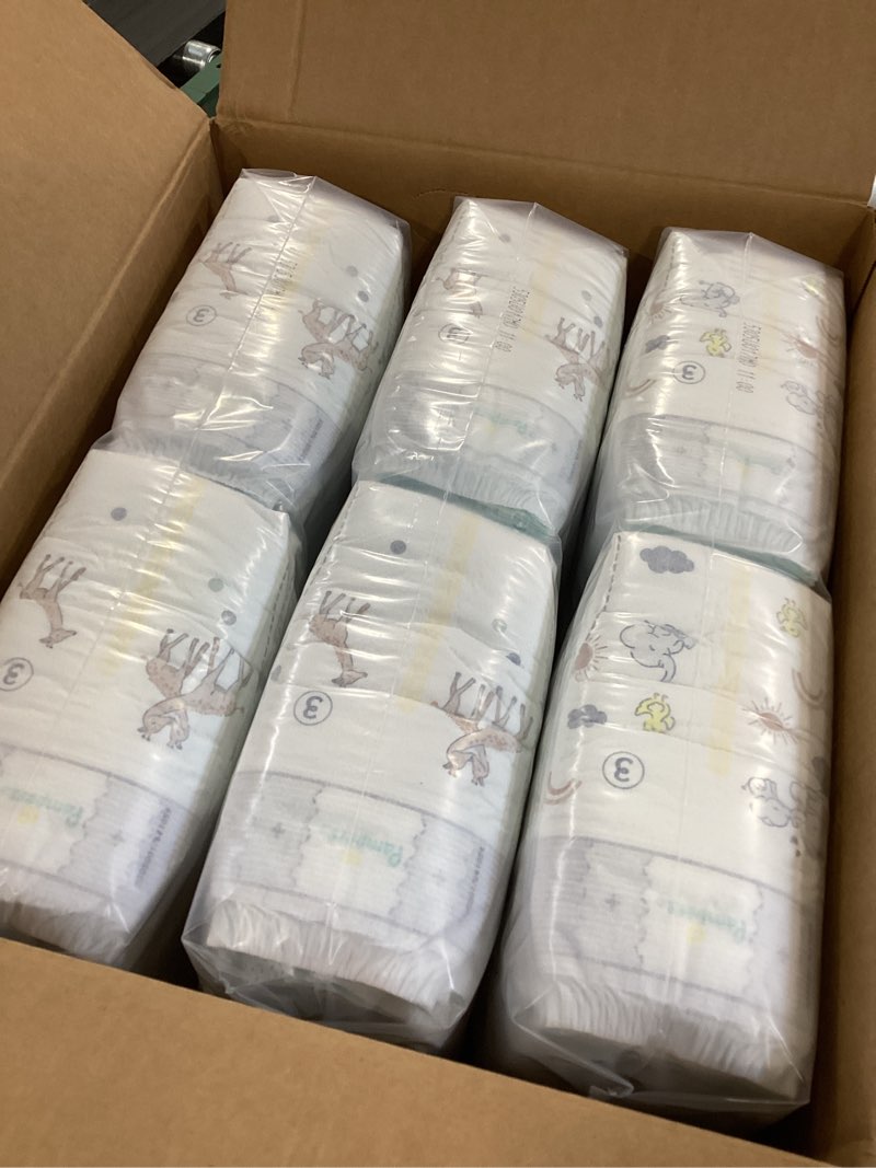 Condition photo showing Good Condition for pampers swaddlers diapers, size 3 (13-26 lbs), 168 count, absorbent, keeps baby dry and comfortable, skin safe disposable baby diaper size 3 168