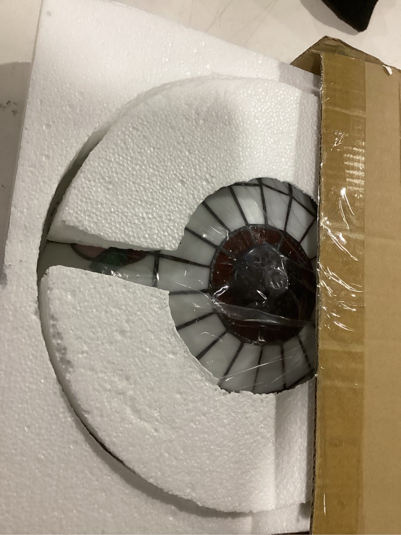 Condition photo showing Good Condition for Tiffany Style Ceiling Light Vintage Stained Glass Flush Mount Ceiling Lighting Fixtures Lamps (12 Inch W)