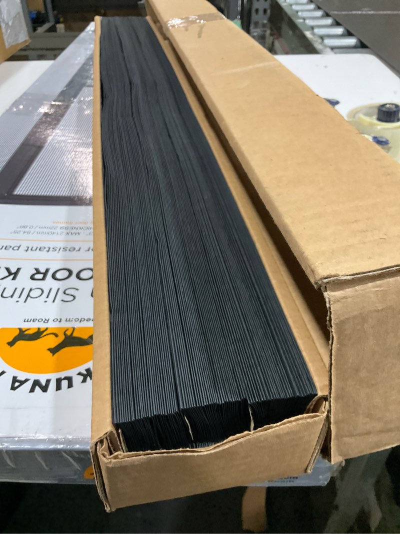 Condition photo showing As Is for mirrotek pleated window paper shades room darkening blinds black 36" x 69" (pack of 6 temporary shades)