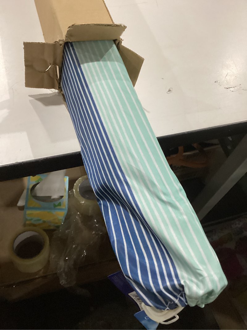 Condition photo showing New/Like New for Caribbean Joe Chaby International Portable, Adjustable Tilt Beach Umbrella with UV Protection | Vented Canopy, Built-in Sand Screw Anchor, Carry Bag | 6 FT (Horizon Stripe) (CJ-UV72HS)