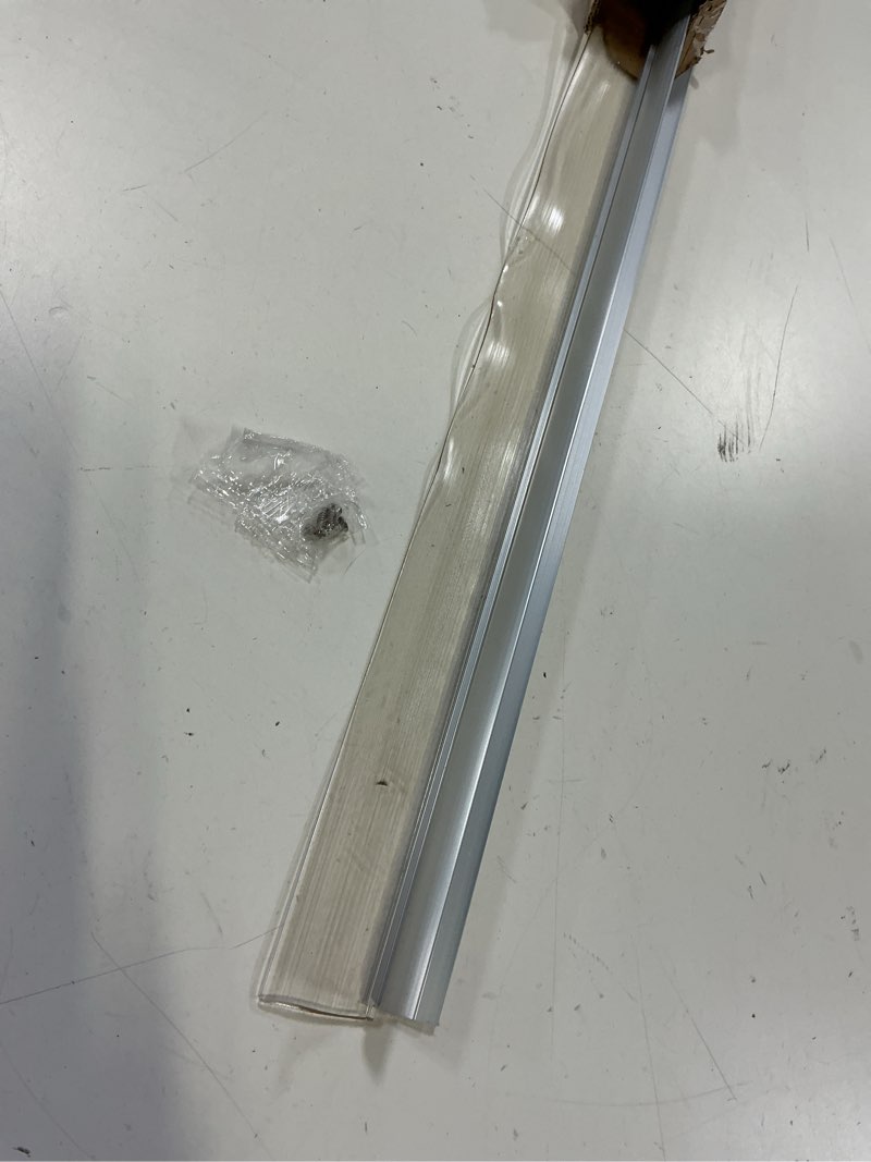 Condition photo showing Good Condition for bsfrnf25 chrome framed shower door replacement drip rail with vinyl sweep door water deflector, applied mounting tape and screws (25inch)