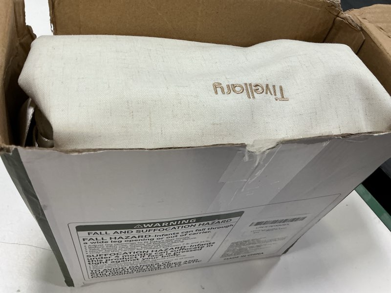 Condition photo showing New/Like New for tivellary plus-size baby carrier with lumbar support | extended shoulder & waist straps, fits waist up to 68", linen-touch, ergonomic m position, newborn to toddler (7–44 lbs)