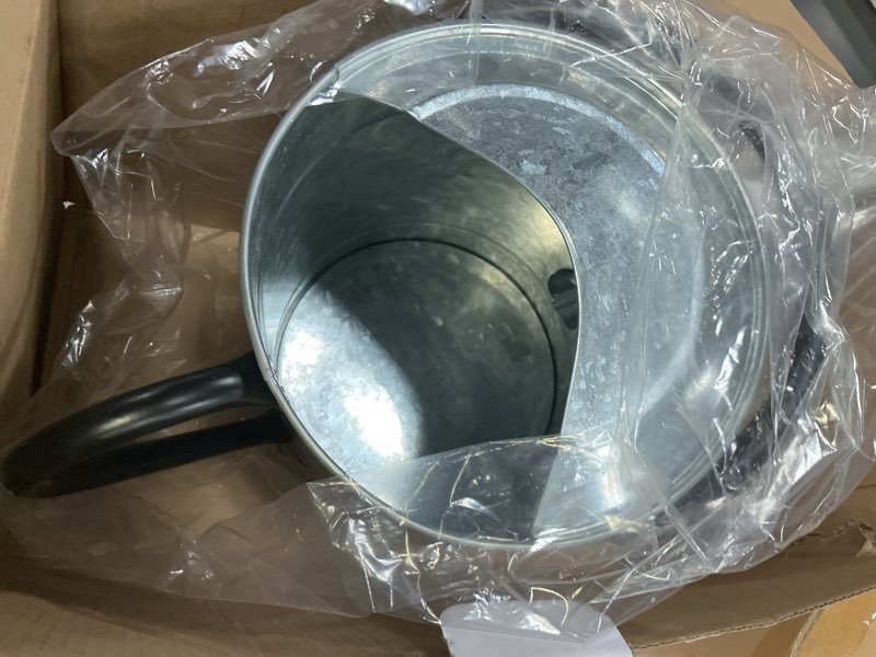 Condition photo showing Good Condition for galvanized watering can for outdoor indoor plants, 1 gallon decorative countryside style water can with removable spout, perfect metal watering can for indoor plants and garden flower silver