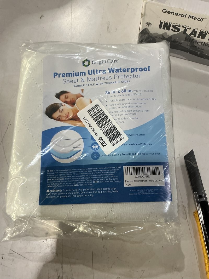 Condition photo showing New/Like New for soft large absorbent waterproof bed pad with tuckable sides (36 x 60 inch) - washable 300x for xl tuck in underpad incontinence protection for adult, child, or pet 36'' x 60''
