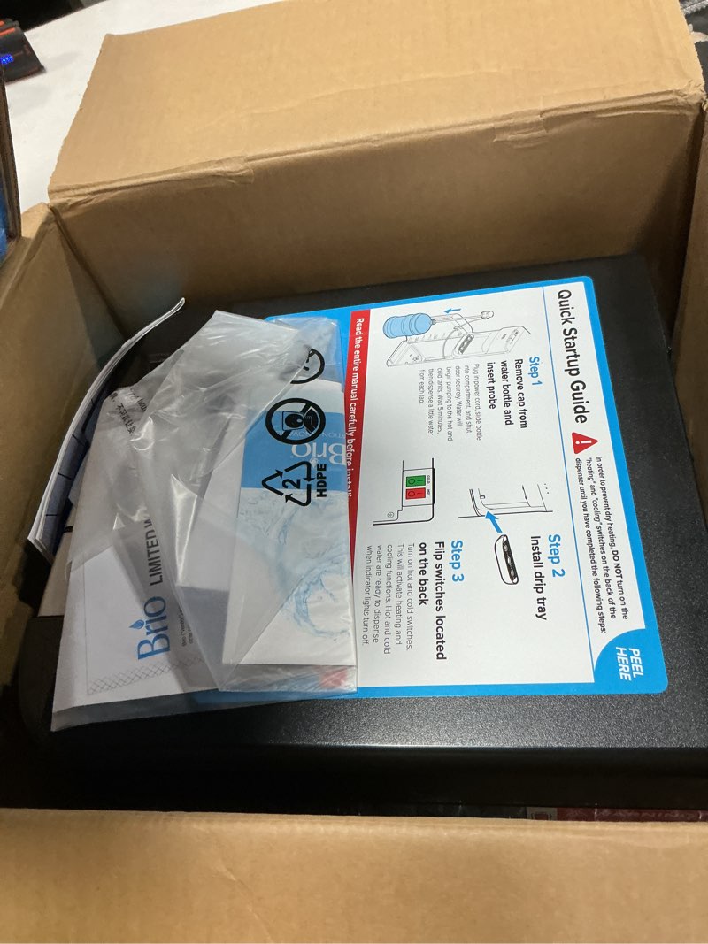 Condition photo showing Good Condition for Brio Bottom Loading Water Cooler Dispenser for 5 Gallon Bottles - 3 Temperatures with Hot, Room & Cold Spouts, Child Safety Lock, LED Display with Empty Bottle Alert, Stainless Steel