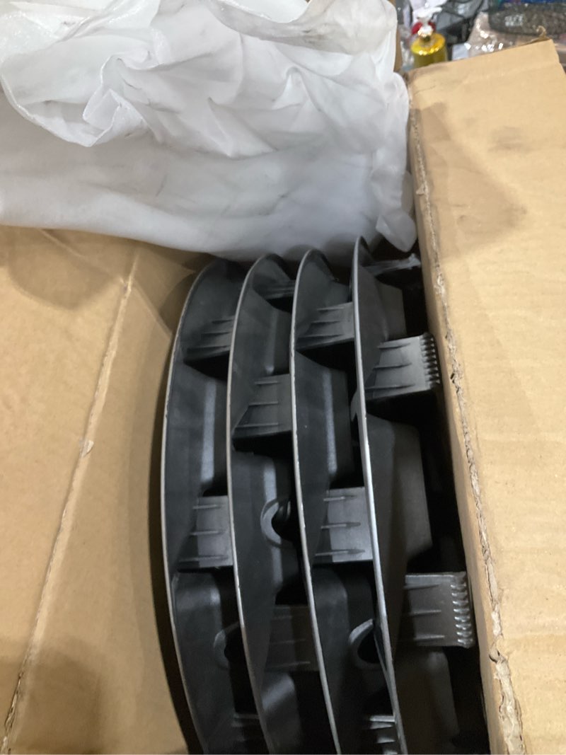 Condition photo showing As Is for SCITOO Snap On Hubcap Rim 15 inch Auto Tire Replacement Exterior Cap OEM Steel Wheel Hubcaps Wheel Cover black 15 in