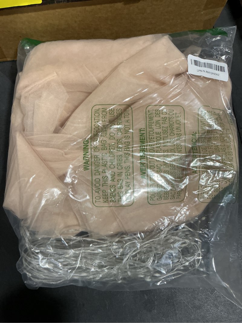 Condition photo showing Good Condition for Xiomot Tulle Backdrop Curtain with Lights String 10FT X 8FT Champagne Sheer Tulle Backdrop Curtains 