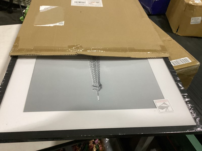 Condition photo showing As Is for upsimples 18x26 picture frame, display pictures 14x22 with mat or 18 x 26 without, wall hanging poster frames, black, 1 pack black 18x26