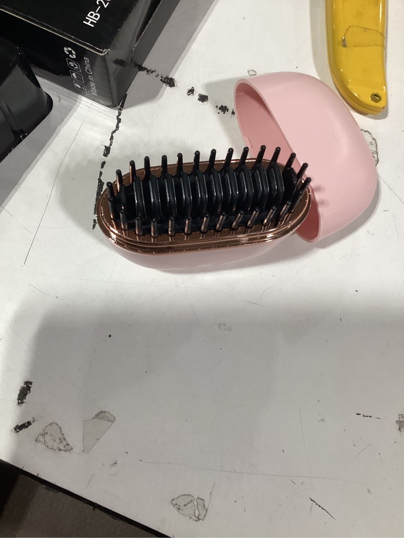 Condition photo showing Good Condition for Mini Hair Straightener Portable 2026 Cordless Curling Iron Small Flat Steam Hair Straightener Brush Travel Hot Styling Tools for Women Wireless Tiny Ceramic Hairdressing Comb Size Pink