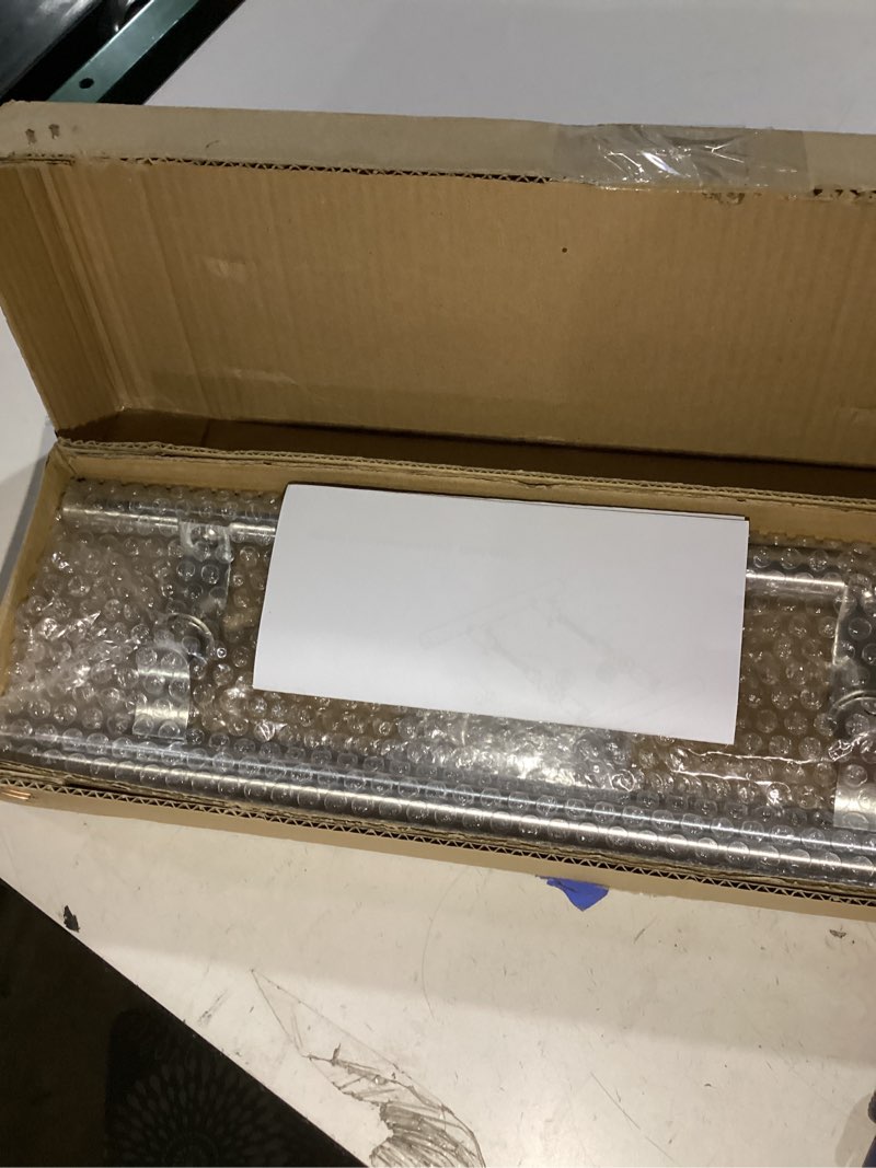 Condition photo showing New/Like New for NHN Post-Mount Offset Double-Sided Ladder Style Push-Pull Stainless Door Handle for Steel, Aluminum and Glass Doors, Brushed Stainless Steel Finish (18inch, Satin Stainless Steel) 18 Inch Satin Stainless Steel