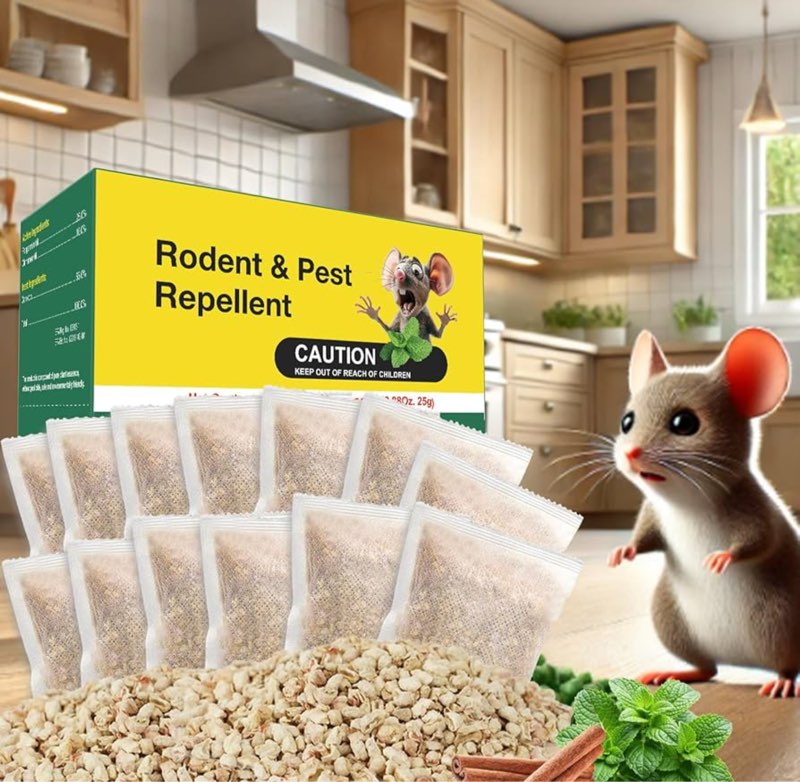 Rodent Repellent, 15 Pack Natural Mouse Repellent Pouches - Peppermint Oil to Repel Rodents Rats Squirrel, Outdoor Indoor Mice Repellent for House Garage...