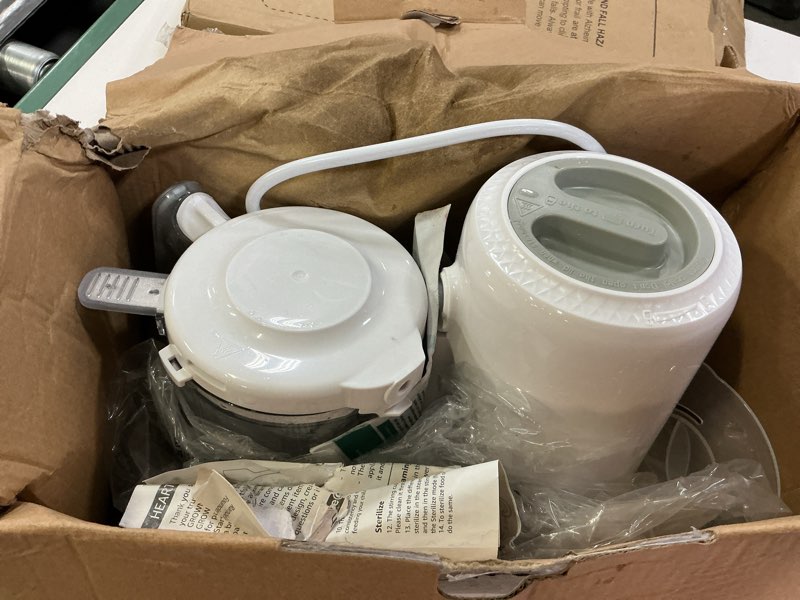 Condition photo showing As Is for grownsy baby food maker with steam basket, one step baby food processor steamer puree blender grinder mills machine, auto cooking grinding and sterili-zing for healthy homemade baby food, white